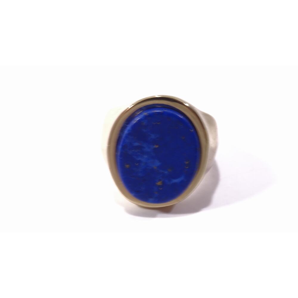 Banana Republic Women's Blue Lapis Oval Shiny Signet Ring Sz 6 NWT 45 - Picture 5 of 5